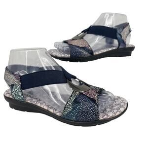 Spring Step Sandals Womens Size EU 37 Blue Leather Crespo Slingback Comfort